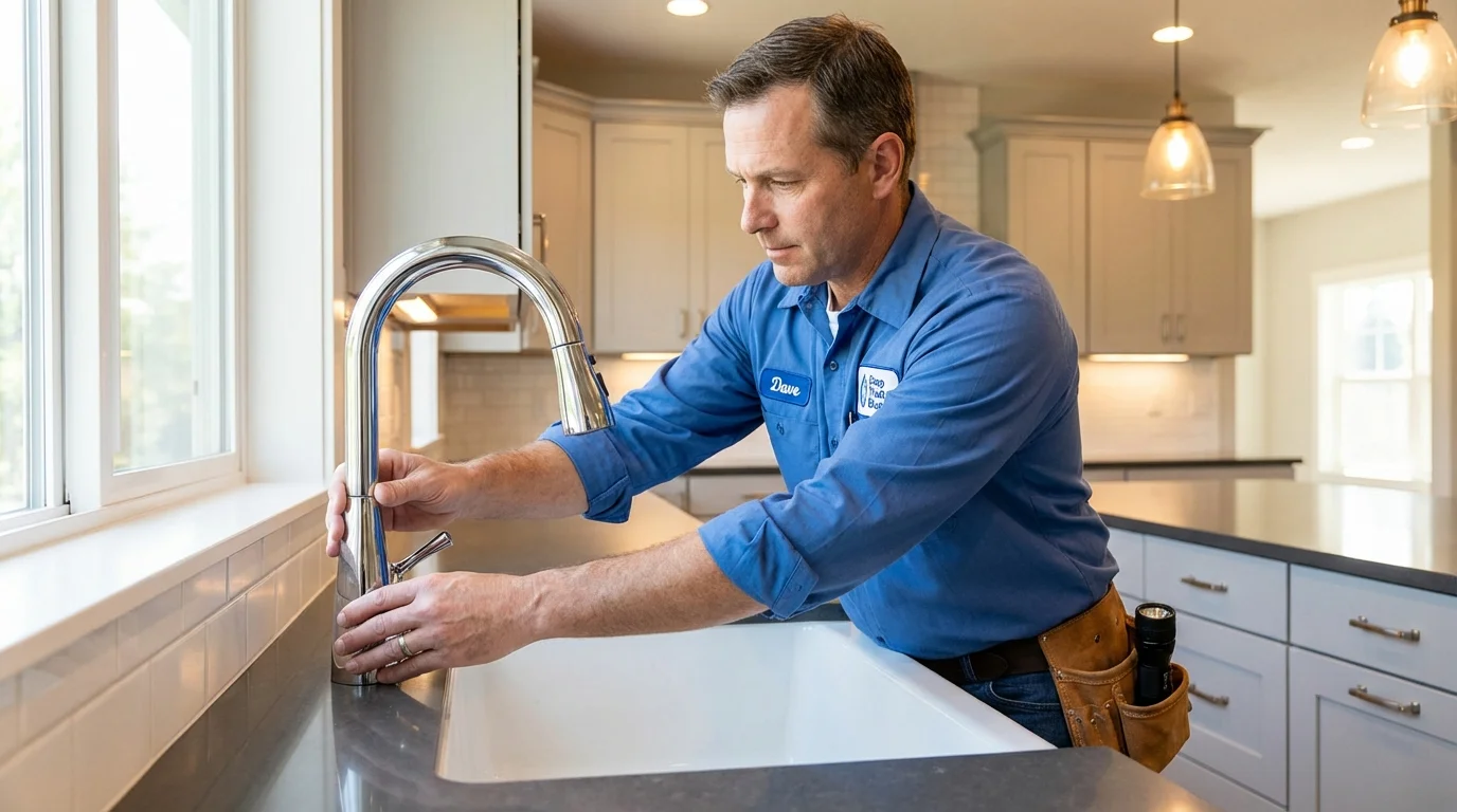 Kitchen faucet installation by Johns Plumbing LLC in Garner